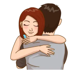 🤗 câlin, couple, amour, affection, relation, étreinte telegram sticker