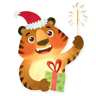 ✨ tigre, natale, vacanza, capodanno, festa, festivo, regalo whatsapp sticker