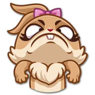 😱 coelho, desenho animado, bravo, menina, animal telegram sticker