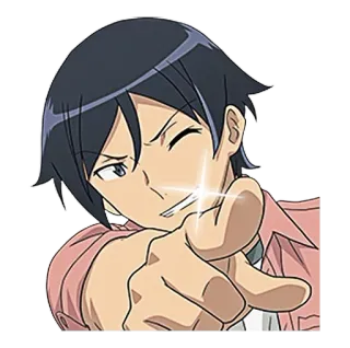 👇 アニメ, 指差し, キャラクター, アニメーション, 漫画 telegram sticker