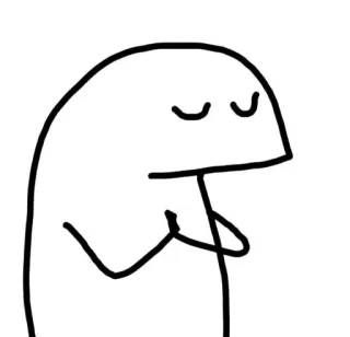 😑 strichmännchen, cartoon, einfach, meditierend, zen telegram sticker