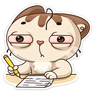😲 chat, animal, écriture, fatigué, endormi telegram sticker