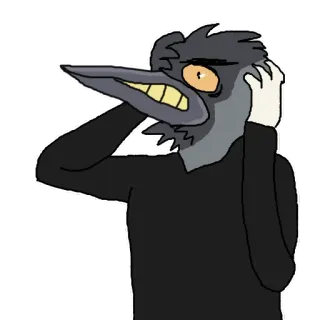 😤 uccello, cartone animato, personaggio, divertente, creatura, animale telegram sticker