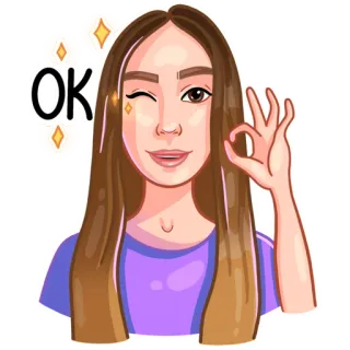 👌 OK ok, akceptacja, kobieta, mrugnięcie, gest, pozytywny telegram sticker