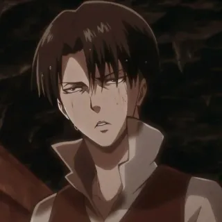 ☕️ Levi Ackerman Attack on Titan Anime, Levi, Ataque a los Titanes, Personaje, Triste, Soldado, Militar whatsapp sticker