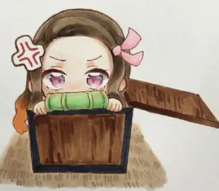 😠 Nezuko Kamado Demon Slayer Anime, Demonio, Chica, Nezuko, Caja telegram sticker