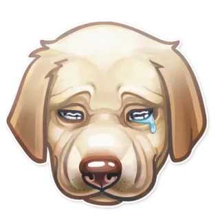 😢 cane, triste, cucciolo, piangendo, emozione, lacrime telegram sticker