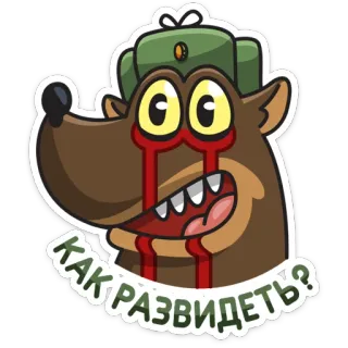 😵 КАК РАЗВИДЕТЬ? animal, bear, cartoon, military, offensive telegram sticker