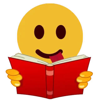 📔 Emoji, Lectura, Libro, Lengua, Amarillo, Dibujo animado telegram sticker