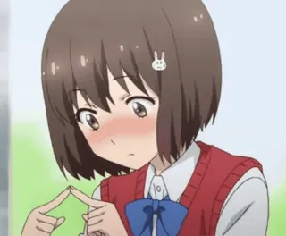 😀 Аниме, Девушка, Милый, Мультфильм, Персонаж, Румянец telegram sticker