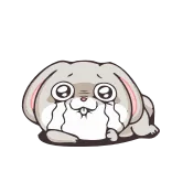 😭 哭, 难过, 兔子, 兔子, 动物, 眼泪, 卡通 telegram sticker