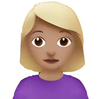 🥑 Emoji, Donna, Persona, Bionda, Ritratto, Avatar telegram sticker
