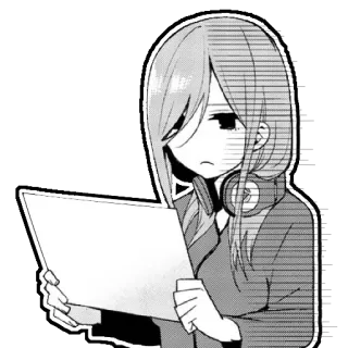 ☹️ Anime, Manga, Gadis, Membaca, Lucu, Headphone whatsapp sticker