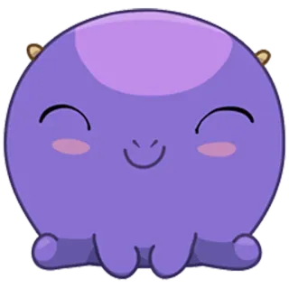 😊 Kartun, Lucu, Ungu, Bulat, Monster whatsapp sticker