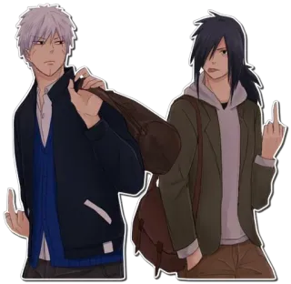 🖕 anime, personagens, dedo do meio, ofensivo telegram sticker