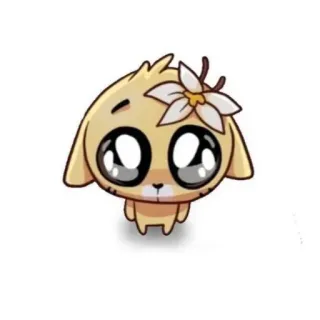 👄 mignon, animal, fleur, dessin animé, kawaii telegram sticker