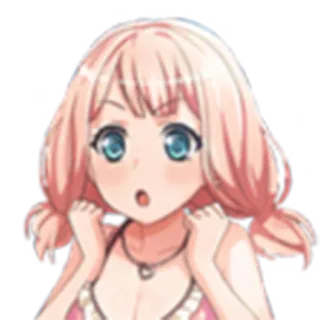 👩‍⚖️ アニメガール, 漫画, イラスト, ピンク髪, キャラクター whatsapp sticker