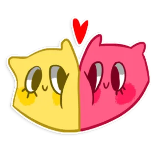 ❤️ кот, стикер, мультфильм, милый, животные, любовь, сердце telegram sticker