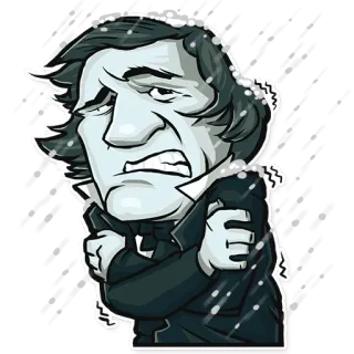 😰 froid, glacial, hiver, frissonner, dessin animé, illustration telegram sticker