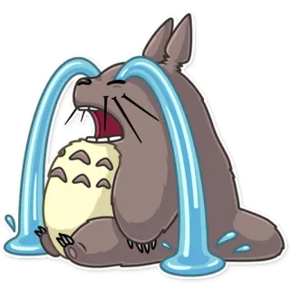 😭 Totoro My Neighbor Totoro anime, huilen, verdrietig, Studio Ghibli, Totoro telegram sticker