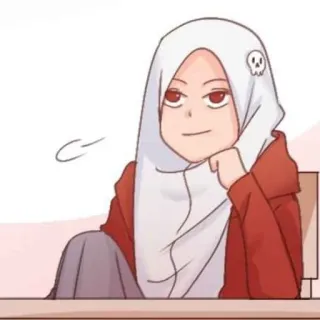 ℹ️ hijab, muslim, wanita, kartun, tengkorak telegram sticker
