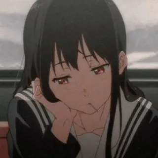 😀 アニメ, 女の子, 悲しい, 制服, 女子高生, 漫画 telegram sticker