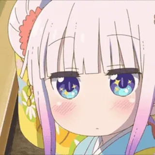 🚀 Kanna Kamui Miss Kobayashi's Dragon Maid anime, cute, kanna, dragon maid, kawaii, girl telegram sticker