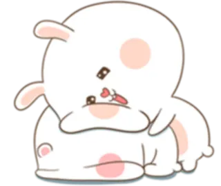 😞 кролик, мультфильм, милый, животное telegram sticker