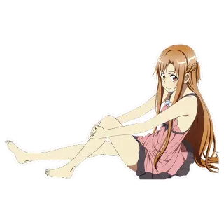 🙂 Asuna Yuuki Sword Art Online Anime, Cartone animato, Ragazza, Donna, Sword Art Online, Asuna, Personaggio telegram sticker