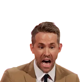 😵 Ryan Reynolds celebrity, actor, expression, man, shocked whatsapp sticker