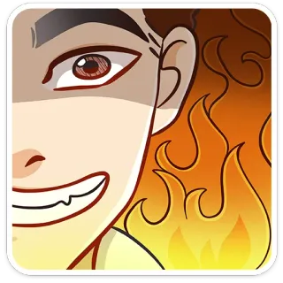 🔥 火, 卡通, 角色, 愤怒, 表情, 火焰 telegram sticker