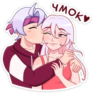 😘 ЧМОКИ beijo, romântico, amor, casal, afeição, fofo telegram sticker