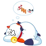 😴 cat, sleeping, fish, dream, cute, animal telegram sticker