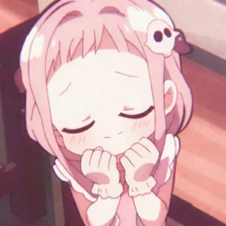🐇 Nene Yashiro Toilet-bound Hanako-kun animé, fille, mignon, rose, manga telegram sticker