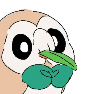 🌱 Rowlet rowlet, pokemon, dessin animé, animal, hibou, mignon telegram sticker