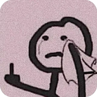 🖕 stick figure, crying, middle finger, offensive, cartoon, sad telegram sticker