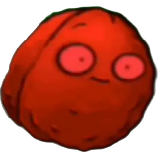 🌰 walnut, red, cartoon, eyes whatsapp sticker