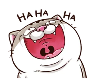 😂 HAHA HA 고양이, 웃음, 행복, 만화, 동물, 유머 telegram sticker