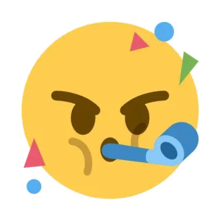 😠 emoji, party, celebration, whistle, anger, mad telegram sticker