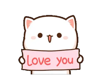 ❤️ Love you Katze, Liebe, Süß, Herz, Nachricht telegram sticker