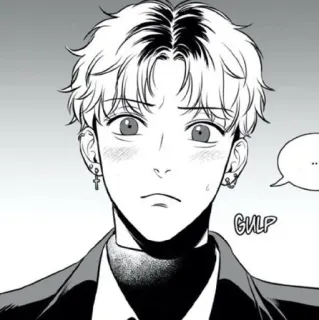 ✉️ GULP anime, man, cute, manga, blush, earrings telegram sticker