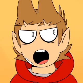 😈 Tord Larsson Eddsworld การ์ตูน, แอนิเมชั่น, เสื้อฮู้ดสีแดง, โกรธ, Tord whatsapp sticker