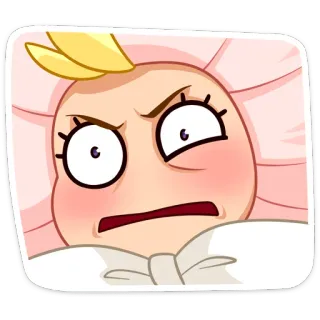 😐 Мультфильм, Цветок, Злой, Раздражённый, Персонаж, Наклейка, Выражение telegram sticker