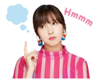 ☝️ Hmmm pensando, hmm, kpop, questionando, pergunta whatsapp sticker