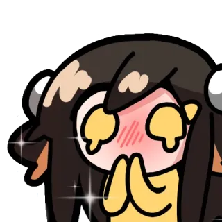 😳 cartoon, anime, cute, blushing, kawaii, sparkle, reaction telegram sticker
