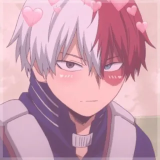 😀 Shoto Todoroki My Hero Academia Anime, Manga, My Hero Academia, Shoto Todoroki, Postać, Serca telegram sticker