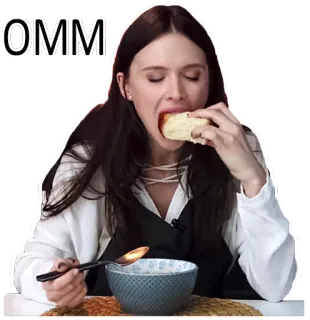 🍽 OMM manger, femme, nourriture, pain, soupe telegram sticker