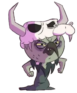 😤 owl, skull, horns, cartoon, bird, character telegram sticker