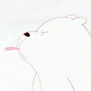 😋 Ice Bear We Bare Bears 漫画, クマ, 白熊, 舌, 動物, かわいい, 面白い telegram sticker