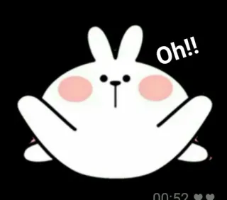 😱 Oh!! conejo, lindo, dibujos animados, conejo, animal telegram sticker